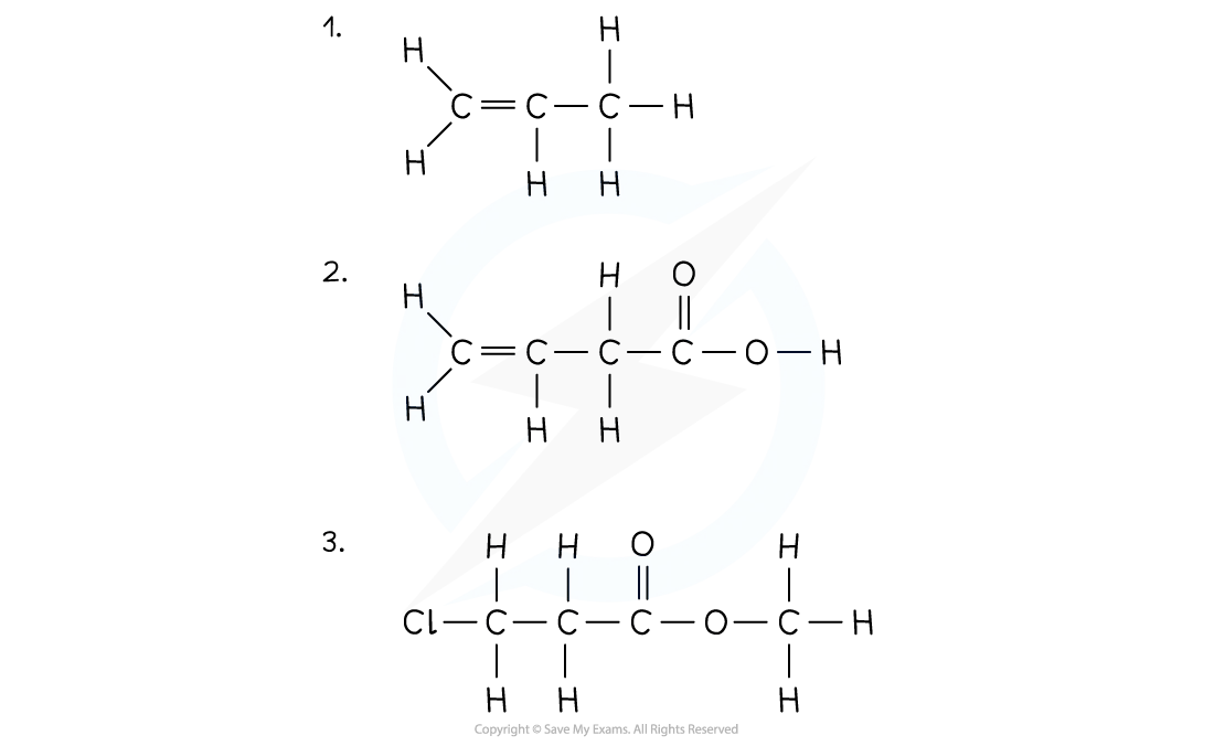 structural-formula-of-propene-but-3-enoic-acid-and-methyl-3-chloropropanoate