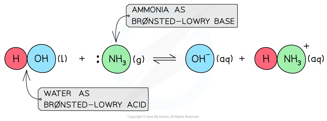 Diagram to show how water is amphoteric