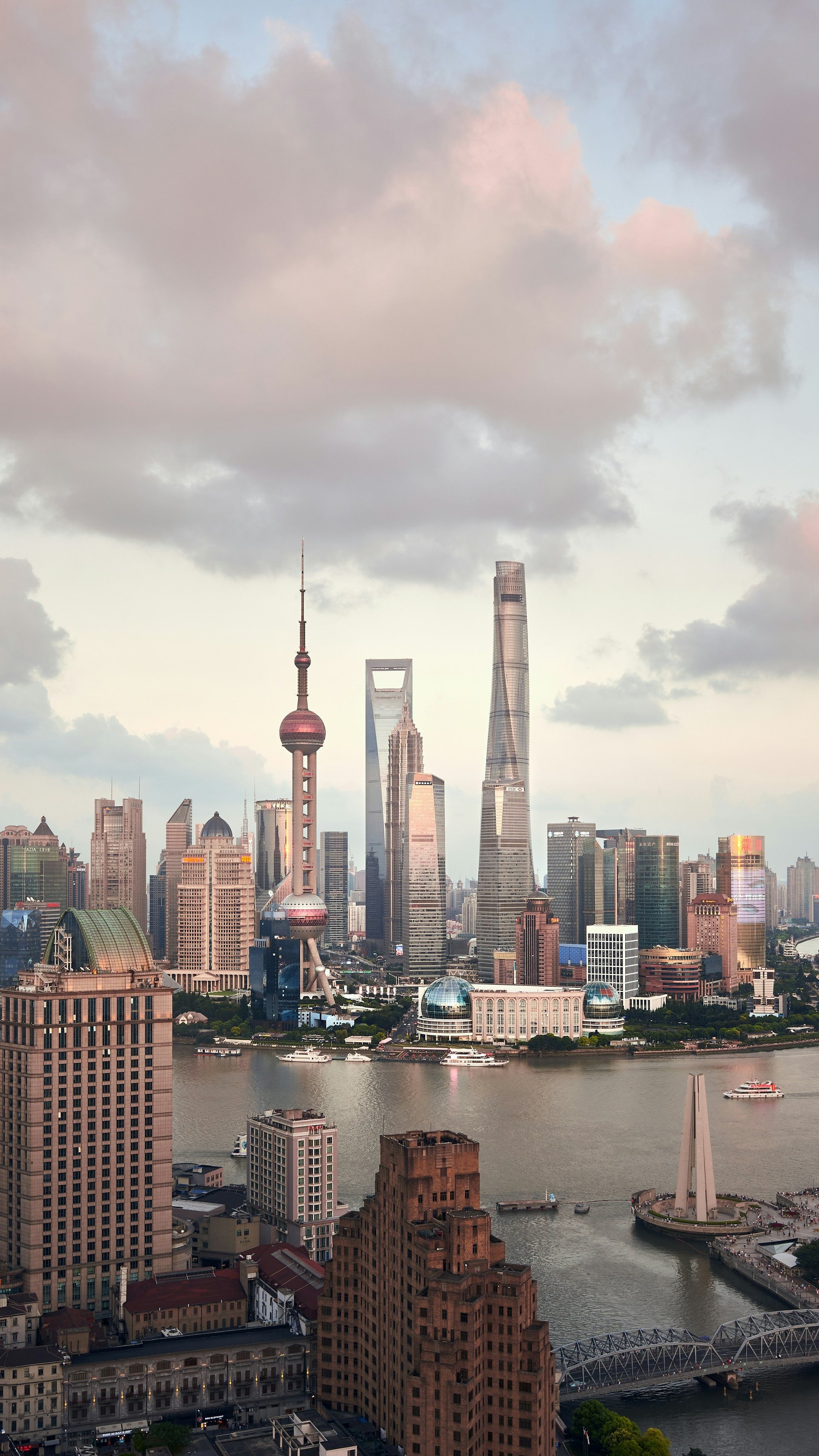 Photograph showing the main skyline of Shanghai